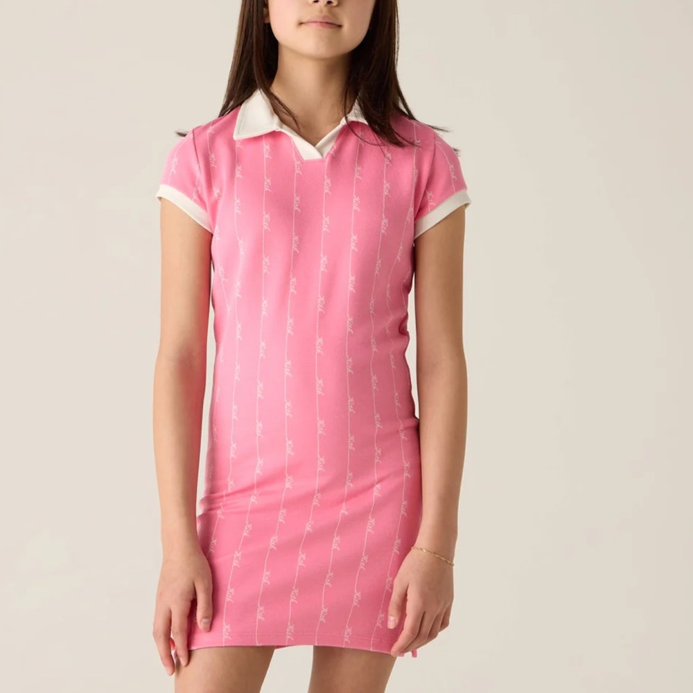 Kith Pink Polo Collar Knit Dress